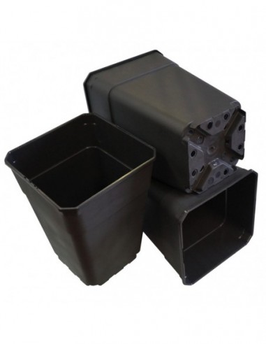 MACETA ALBER CUADRADA NEGRA 23X23X27 - 11 L (CAJA 50 UNDS) * MACETAS Y BANDEJAS