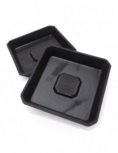 PLATO CUADRADO NEGRO ALBER 15X15 CM (20 UND) * MACETAS Y BANDEJAS