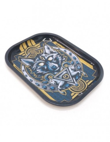 BANDEJA METALICA DE LIAR 18X14 CM - LOBO * BANDEJAS FUMADOR