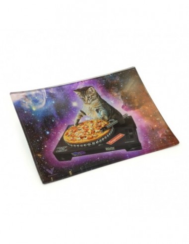 BANDEJA DE CRISTAL PARA LIAR V-SYNDICATE DJ CAT PEQUEÑA (16X12CM) * BANDEJAS DE FUMADOR
