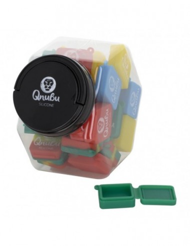 LLAVERO DE SILICONA QNUBU CUADRADO 9 ML DISPLAY L 35 UNIDADES  ACCESORIOS BHO