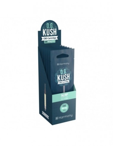 CARTUCHO HARMONY O.G. KUSH 100 MG CBD (6 UNIDADES)   HARMONY CBD
