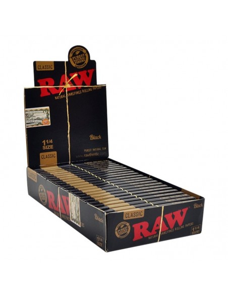 PAPEL RAW BLACK 1.1 4 24 LIBRITOS  PAPEL DE FUMAR RAW