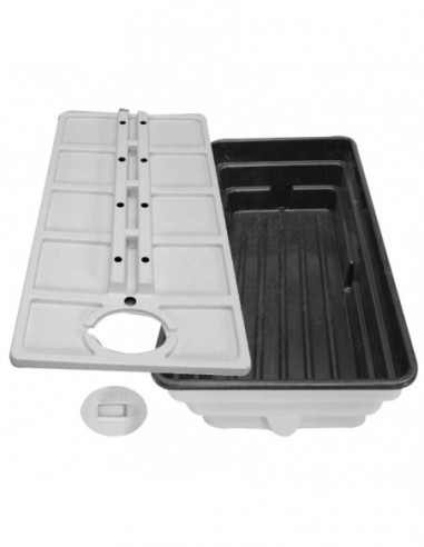 TANQUE + CUBIERTA + TAPON DEL PANDA SYSTEM  SISTEMAS HIDROPONICOS