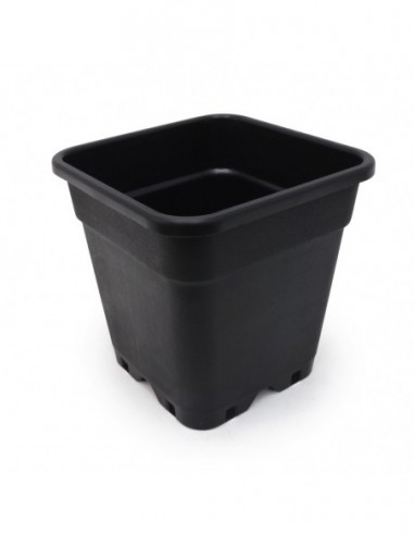 MACETA PURE NEGRA CUADRADA 14LTR 28X28X28CM 30 UDS PURE FACTORY  MACETAS Y BANDEJAS