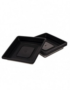 PLATO CUADRADO NEGRO 13/15 (1UND) * MACETAS Y BANDEJAS