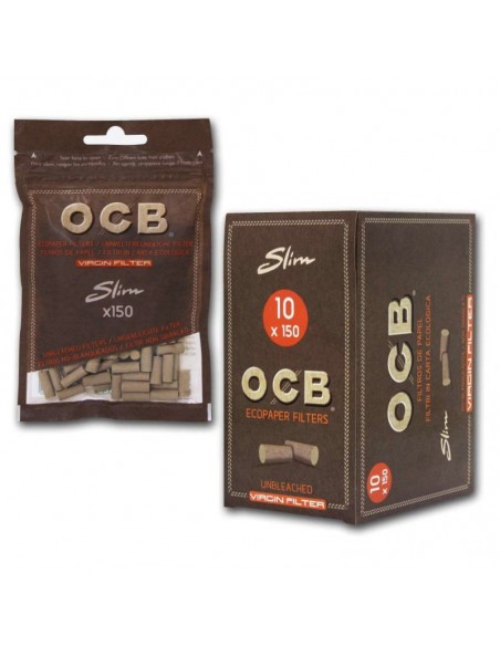FILTROS DE ALGODON OCB X PERT SLIM VIRGIN 6MM (10X150 UND)