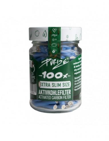 FILTROS PURIZE XTRA SLIM 100 UDS   TARRO CRISTAL AZUL