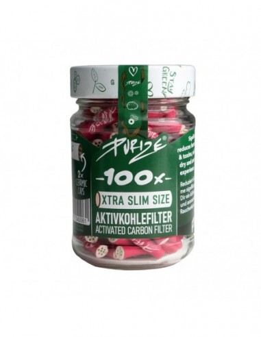 FILTROS PURIZE XTRA SLIM 100 UDS   TARRO CRISTAL ROSA