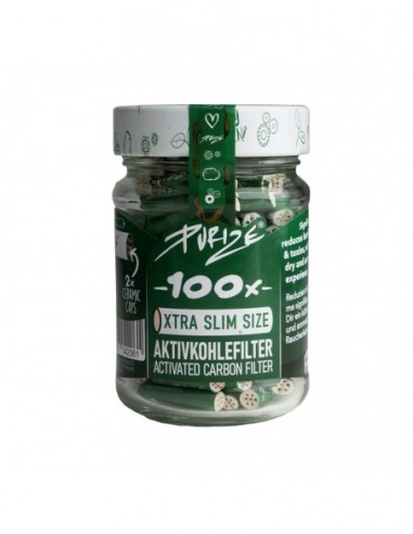 FILTROS PURIZE XTRA SLIM 100 UDS   TARRO CRISTAL VERDE