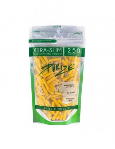 FILTROS PURIZE XTRA SLIM 250 UDS   BOLSA AMARILLO