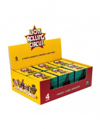 LION ROLLING CIRCUS MAGIC CUBE GRINDER DISPLAY 6 UNIDADES  ACCESORIOS DE FUMADOR