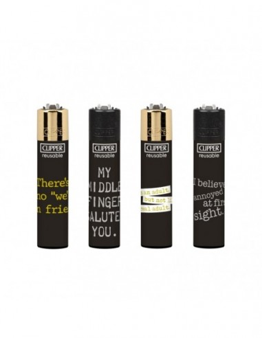 MECHERO CLIPPER CLASSIC LARGE ANNOYING QUOTES (DISPLAY 48 UDS)