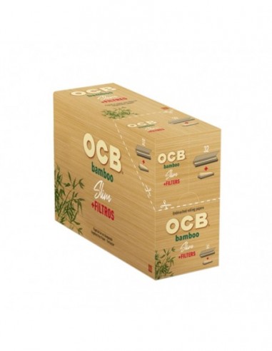 PAPEL OCB BAMBOO SLIM + TIP (32 LIBRILLOS)   PAPEL DE FUMAR OCB