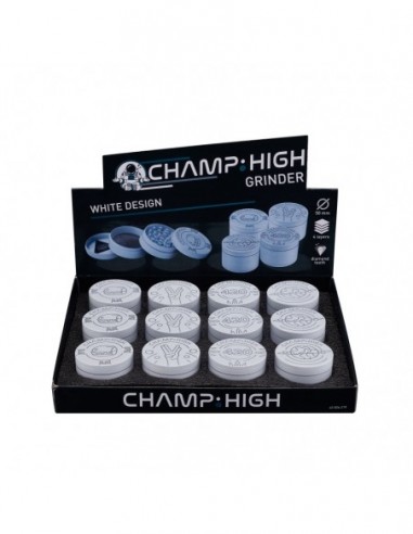 WHITE DESIGN GRINDER 50MM - DISPLAY 12 UDS - MOTIVOS VARIOS - CHAMP HIGH