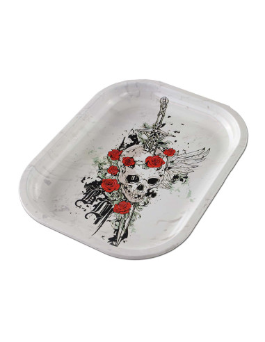BANDEJA DE LIAR CALAVERA Y ROSAS BLACK LEAF 180X140X16MM