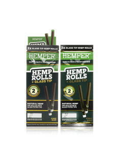 DISPLAY HEMPER 2PK KING SIZE ROLLS WITH GLASS TIPS