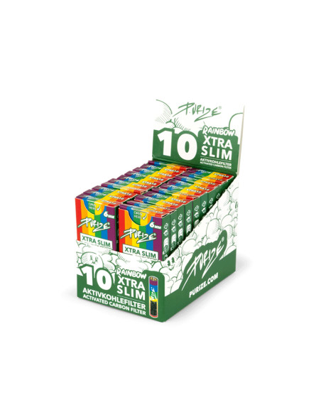 FILTROS PURIZE XTRA SLIM (10 UDS /CAJA) RAINBOW (PACK DE 20 CAJAS)