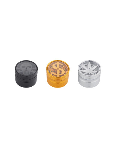GRINDER HOJA, CALAVERA, DOLAR  (63MM) - DISPLAY 9 UNIDADES - COLORES V