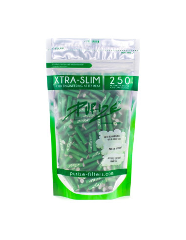 FILTROS PURIZE XTRA SLIM (250 UDS / BOLSA) VERDE