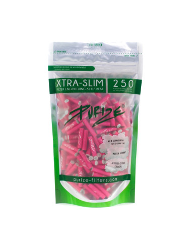 FILTROS PURIZE XTRA SLIM (250 UDS / BOLSA) ROSA