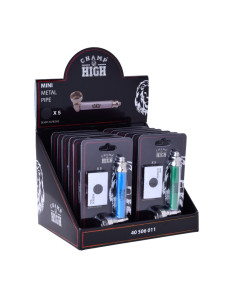 MINI PIPA METAL - COLORES VARIOS - DISPLAY 12 UDS - CHAMP HIGH