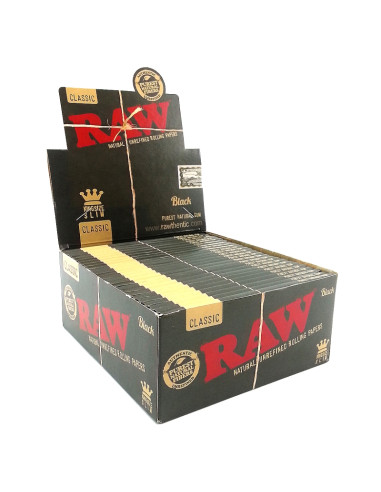 PAPEL RAW BLACK KING SIZE SLIM (50 LIBRITOS)