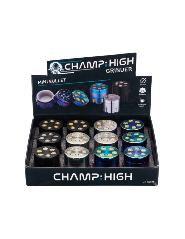 MINI BULLET GRINDER (30MM) - DISPLAY 12 UNIDADES - COLORES VARIOS - CH