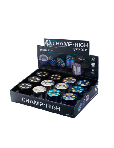 MINI BULLET GRINDER (30MM) - DISPLAY 12 UNIDADES - COLORES VARIOS - CH