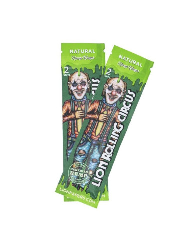 LION ROLLING CIRCUS HEMP WRAP NATURAL (DISPLAY 25 SOBRES)