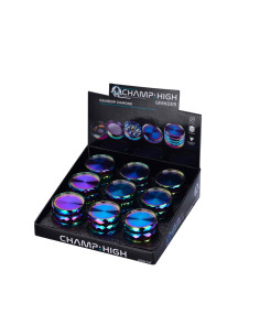 GRINDER ROMBO ARCO IRIS (40 MM) 4-PARTES CHAMP HIGH (DISPLAY 9 UNIDADE