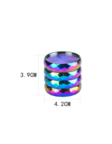GRINDER ROMBO ARCO IRIS (40 MM) 4-PARTES CHAMP HIGH (DISPLAY 9 UNIDADE