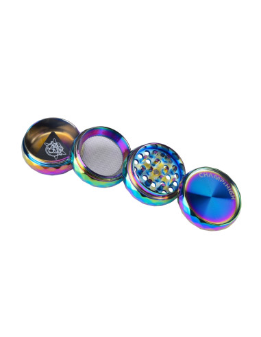 GRINDER ROMBO ARCO IRIS (40 MM) 4-PARTES CHAMP HIGH (DISPLAY 9 UNIDADE