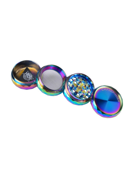 GRINDER ROMBO ARCO IRIS (40 MM) 4-PARTES CHAMP HIGH (DISPLAY 9 UNIDADE
