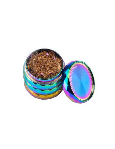GRINDER ROMBO ARCO IRIS (40 MM) 4-PARTES CHAMP HIGH (DISPLAY 9 UNIDADE