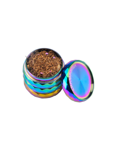 GRINDER ROMBO ARCO IRIS (40 MM) 4-PARTES CHAMP HIGH (DISPLAY 9 UNIDADE