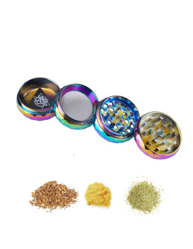GRINDER ROMBO ARCO IRIS (40 MM) 4-PARTES CHAMP HIGH (DISPLAY 9 UNIDADE