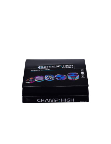GRINDER ROMBO ARCO IRIS (40 MM) 4-PARTES CHAMP HIGH (DISPLAY 9 UNIDADE