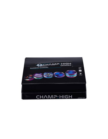 GRINDER ROMBO ARCO IRIS (40 MM) 4-PARTES CHAMP HIGH (DISPLAY 9 UNIDADE