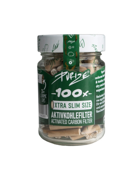 FILTROS PURIZE XTRA SLIM (100 UDS / TARRO CRISTAL) ORGANICO