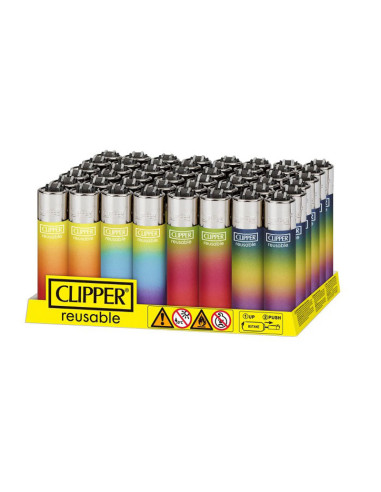 MECHERO CLIPPER CLASSIC LARGE METALLIC TRIPLE GRADIENT 3 (DISPLAY 48 U