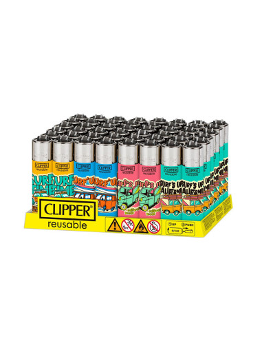 MECHERO CLIPPER CLASSIC LARGE POP ART 2 (DISPLAY 48 UDS)