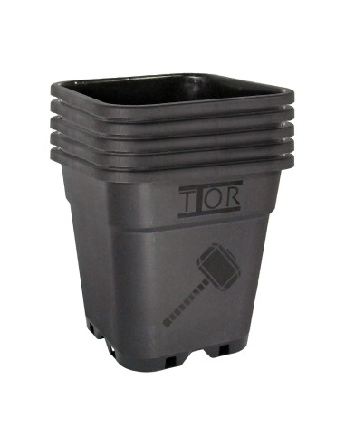 MACETA NEGRA CUADRADA 18 LTR  THOR ECO (20 UNIDADES)