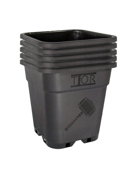 MACETA NEGRA CUADRADA 18 LTR  THOR ECO (20 UNIDADES)