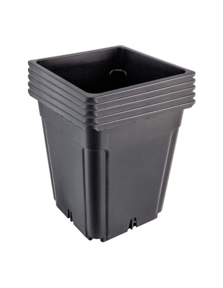 MACETA NEGRA CUADRADA 7 LTR THOR ECO (30 UNIDADES)