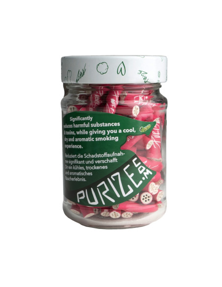 FILTROS PURIZE XTRA SLIM (100 UDS / TARRO CRISTAL) ROSA